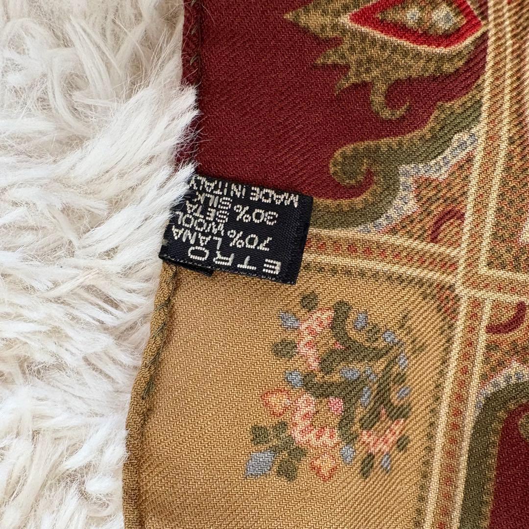 美品⭐︎ETRO エトロ⭐︎ペイズリー柄大判ストール ウール×シルク