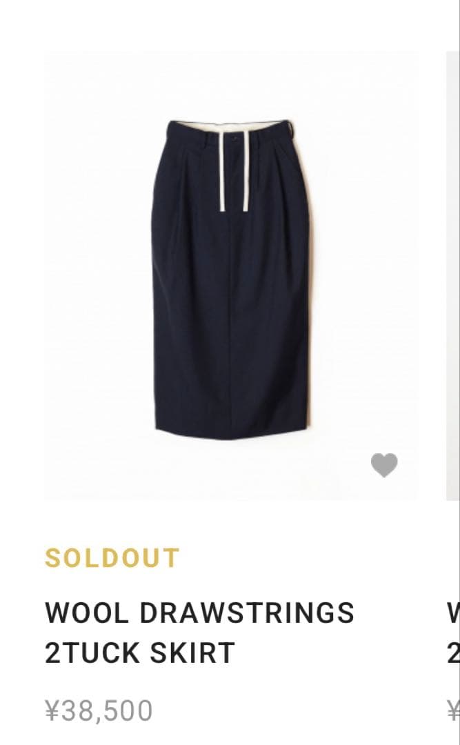 新品 HOLIDAY WOOL DRAWSTRINGS 2TUCK SKIRT