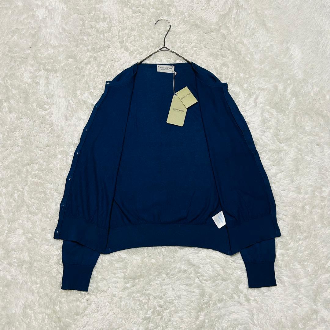 タグ付 未使用級 JOHNSMEDLEY 長袖 カーディガンS インディゴ
