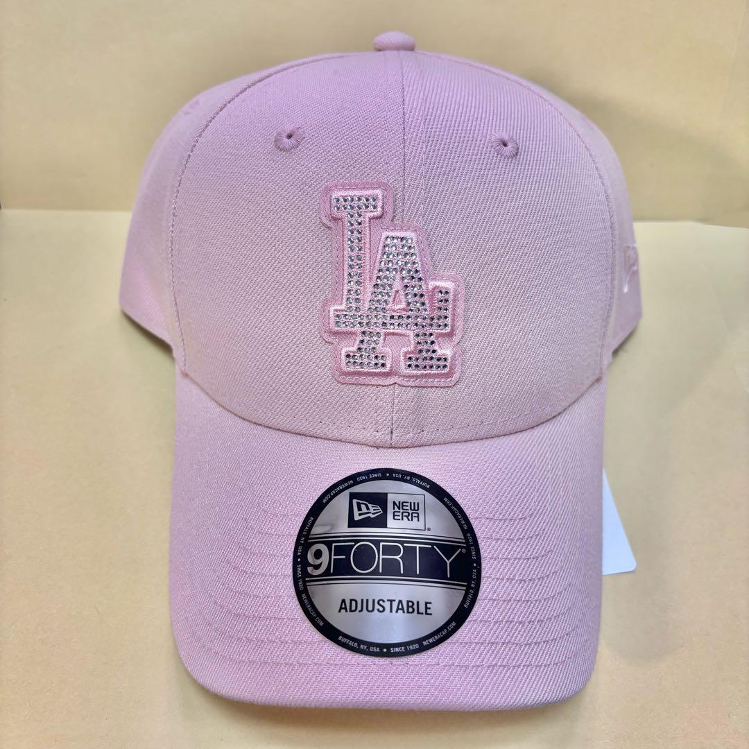 ニューエラ ラインストーン ドジャース ピンク キャップ NEWERA