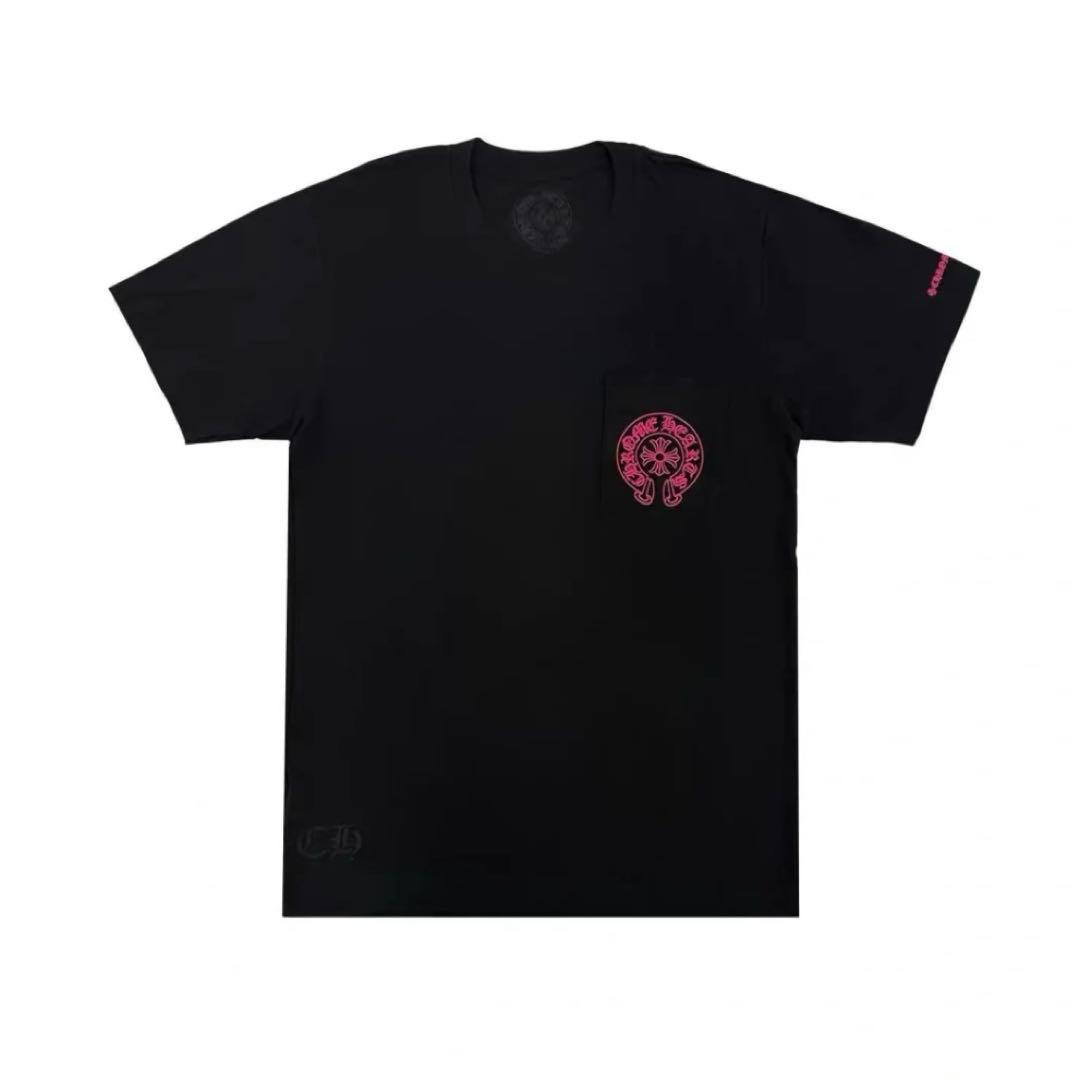 サ*廷様 CHROME HEARTS ホースシューピンクロゴTシャツ