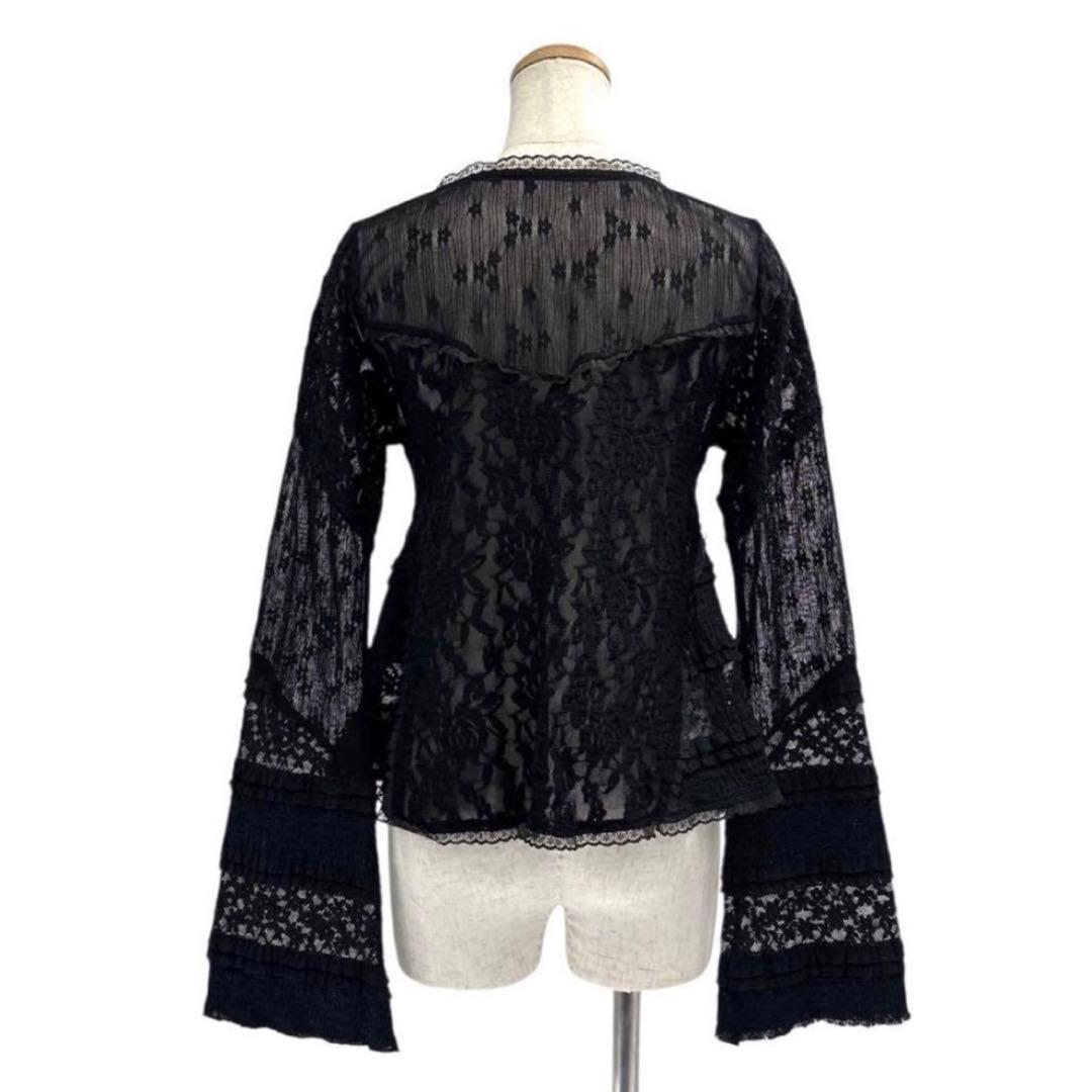 メゾンスペシャルMAISON SPECIALレースドッキングカーディガン　F　黒