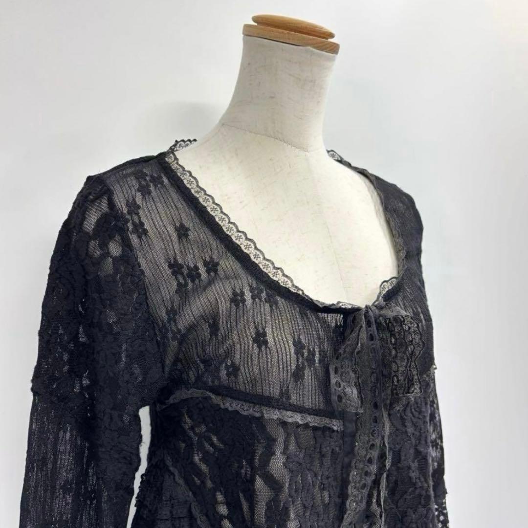 メゾンスペシャルMAISON SPECIALレースドッキングカーディガン　F　黒