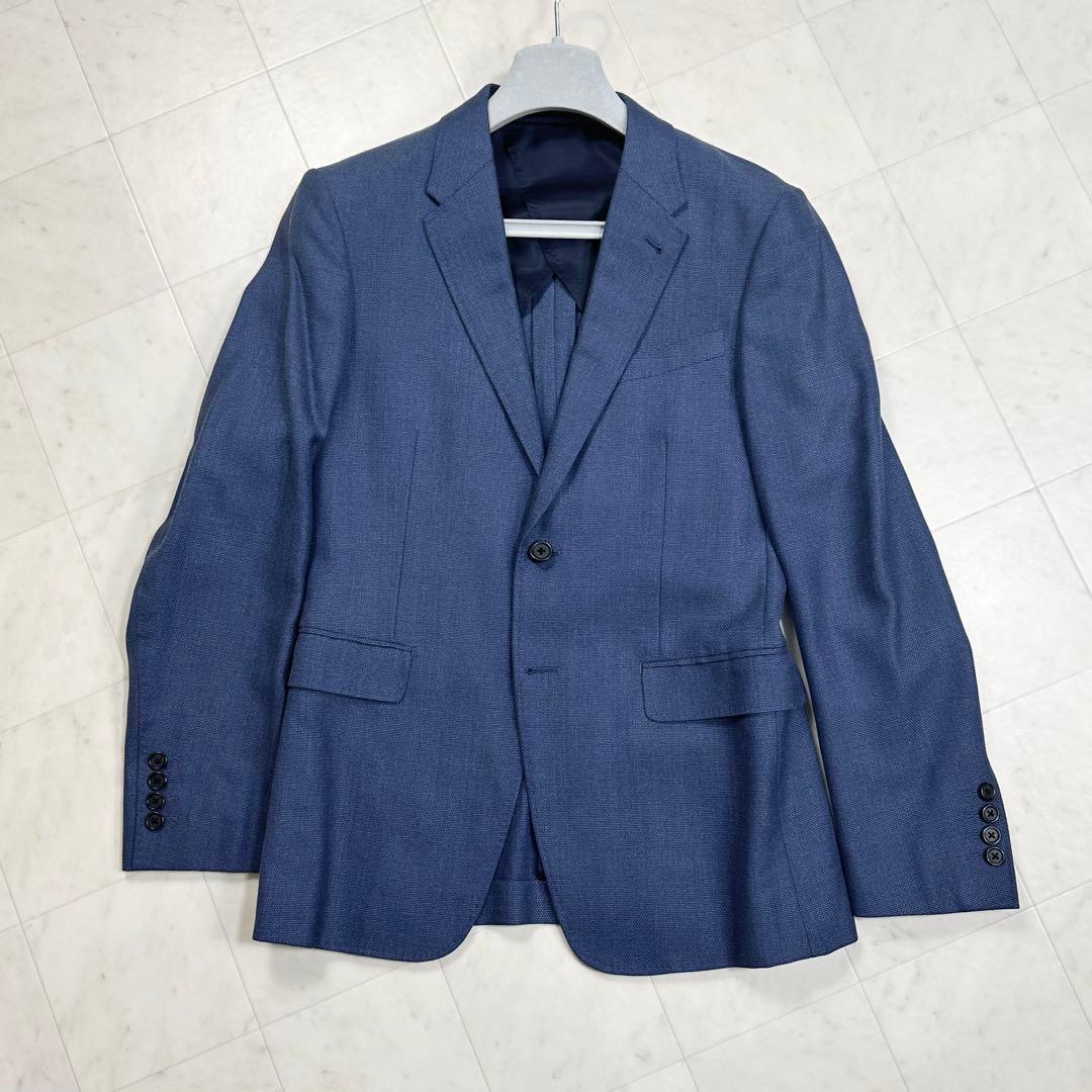 Paul Smith ポールスミス【M】シルク混テーラードジャケット ネイビー