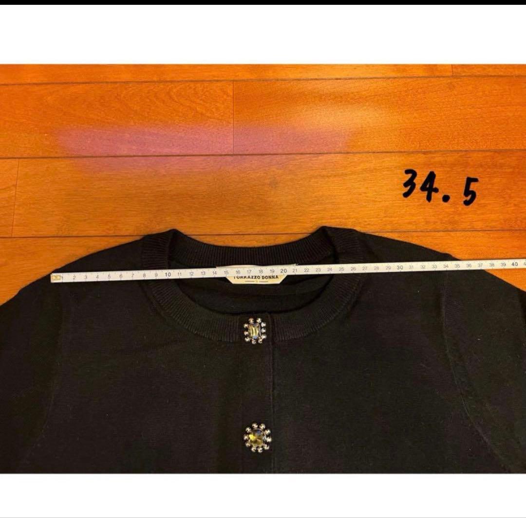 【新品】TORRAZZO DONNA ブラックカーディガン ビジューボタン