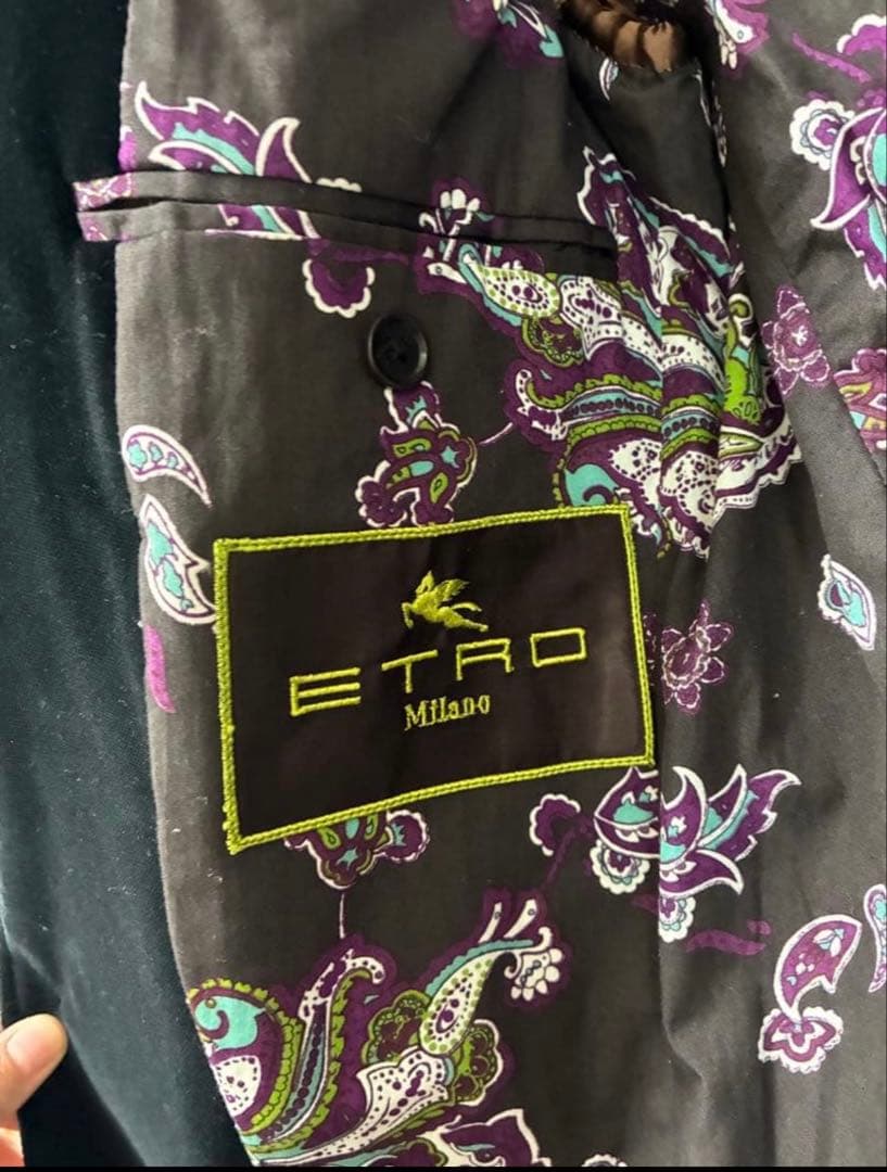 美品‼️ ETRO エトロ　ブラックベロアジャケット