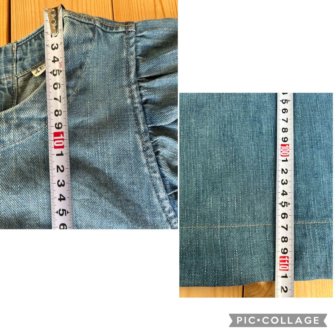 45R プチデニムのパフブリッジドレス　　インディゴ加工