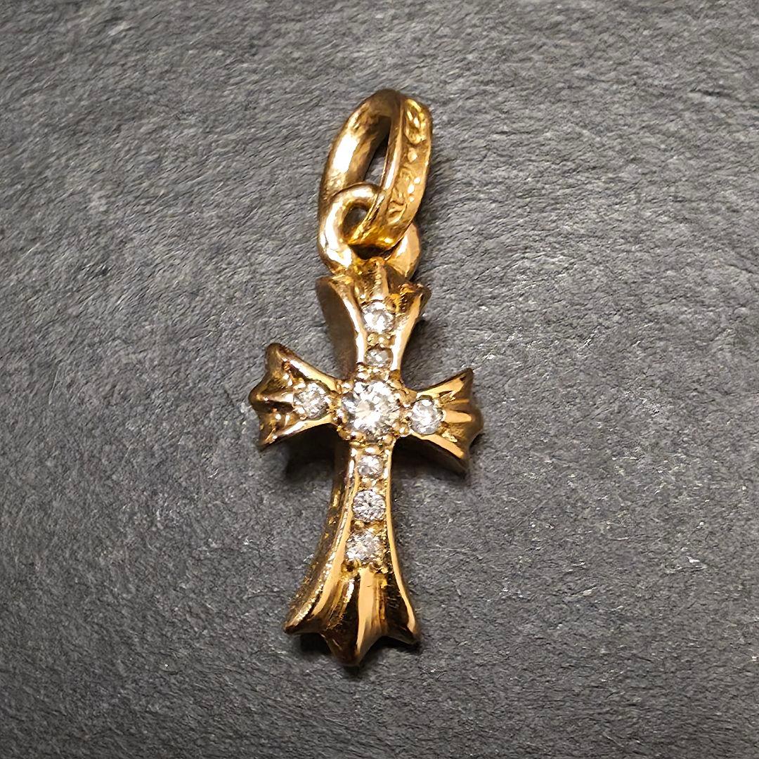 クロムハーツ　CHクロス ベビーファットチャーム　22K　パヴェダイヤモンド