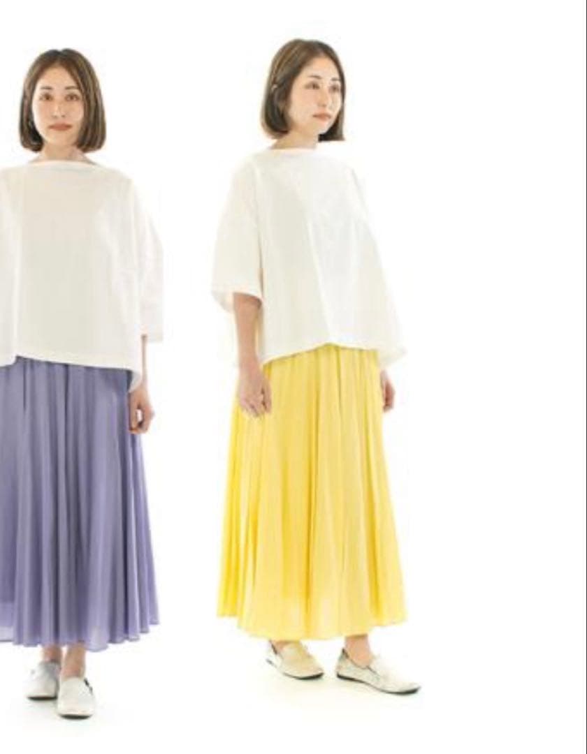 MONiLE モニーレ 綿レーヨン フレア ロングスカート ゆったり コットン