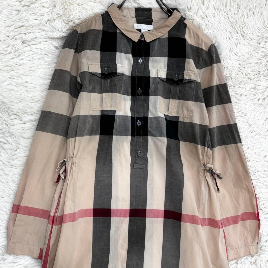 BURBERRY メガチェック 長袖 シャツワンピース S相当