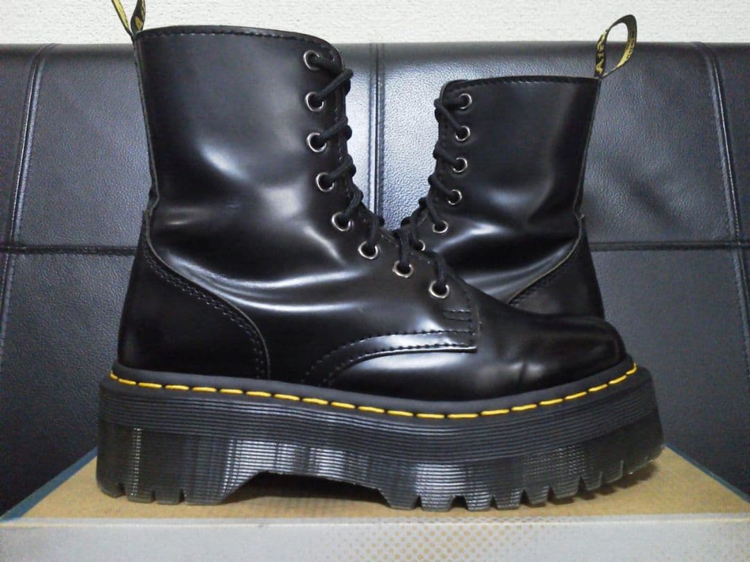 Dr.Martens JADON UK4 黒 厚底 8ホール サイドジップ
