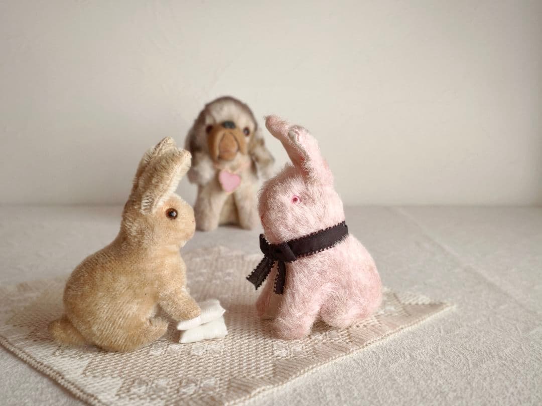 * vintage rabbit ୨୧ フォルムの可愛い ピンクの ウサちゃん