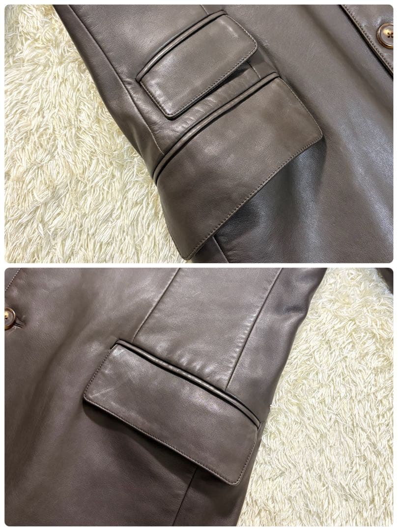 希少！！ ⭐︎付き　エルメス　HERMES レザージャケット　ラムレザー　段返り