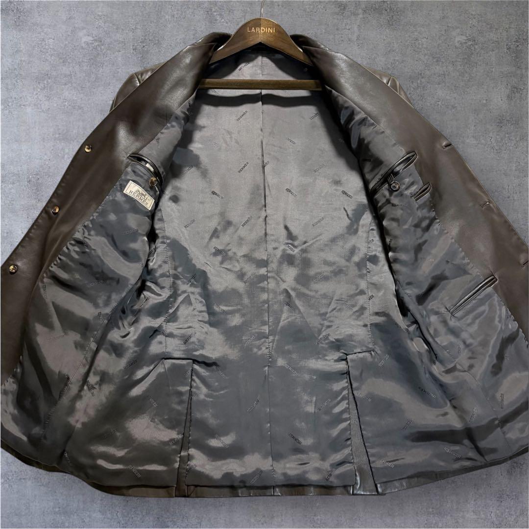 希少！！ ⭐︎付き　エルメス　HERMES レザージャケット　ラムレザー　段返り