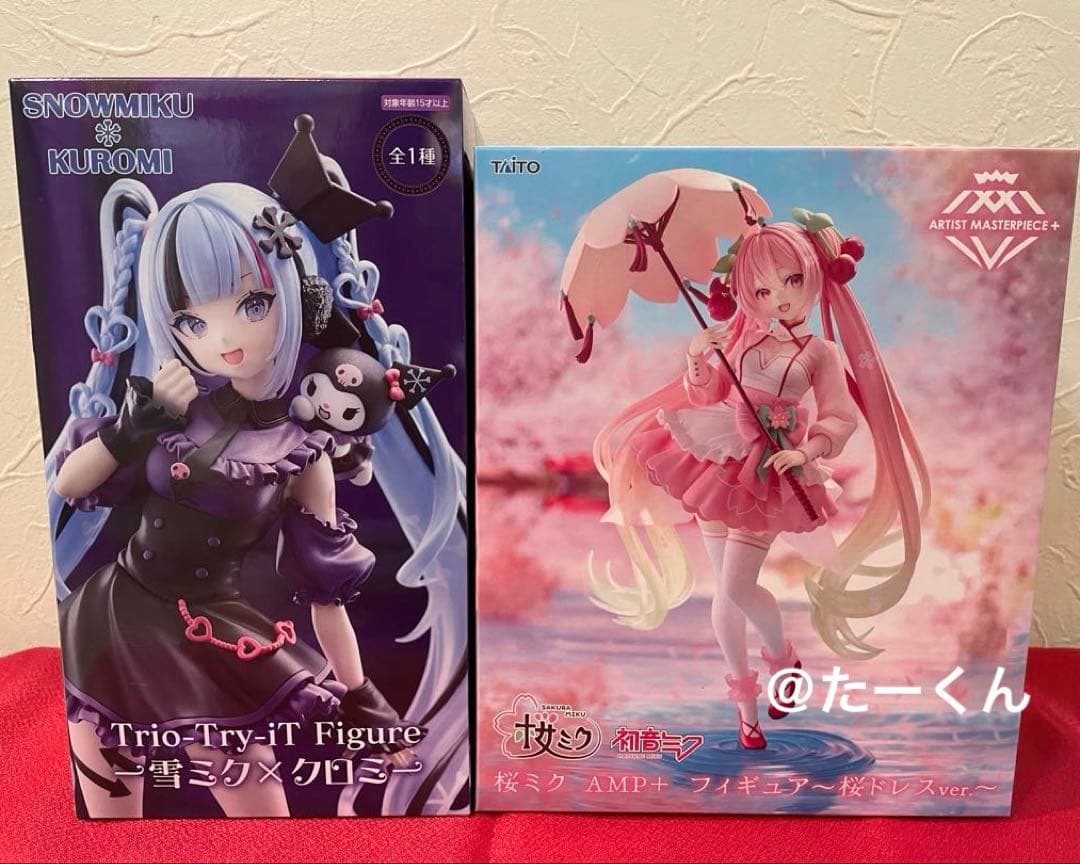 桜ミク AMP＋ フィギュア 〜桜ドレスver.〜　雪ミク✕クロミ
