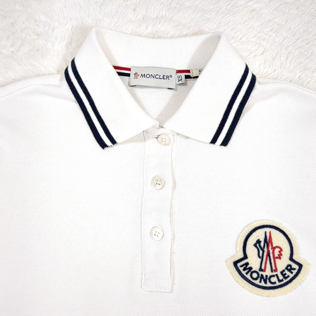 MONCLER モンクレール ポロシャツ 半袖 ワッペン ホワイト レディース