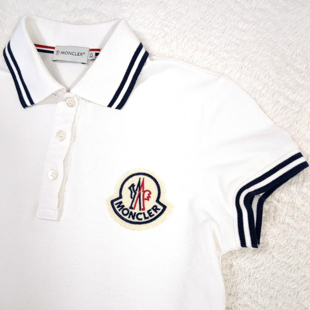 MONCLER モンクレール ポロシャツ 半袖 ワッペン ホワイト レディース