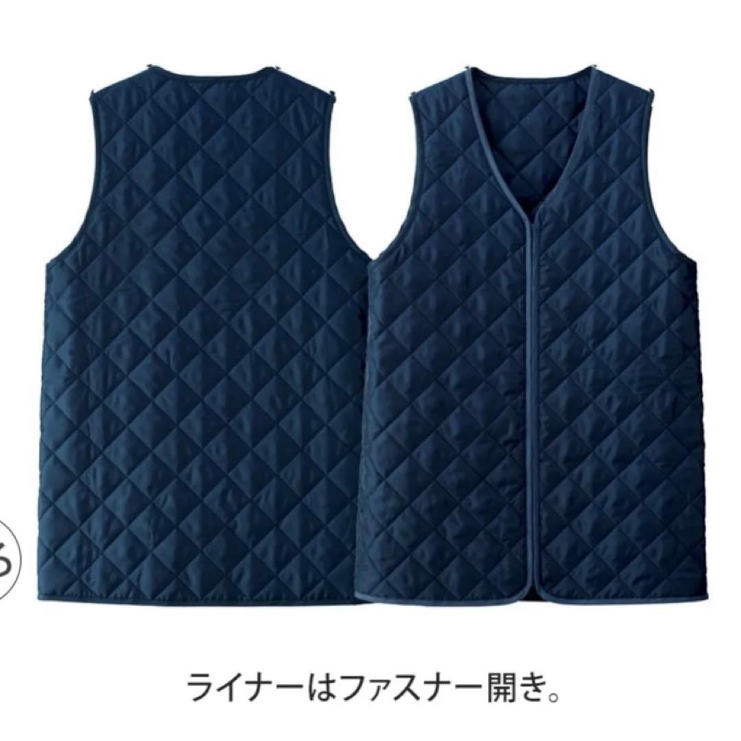 【美品】ハルメク コート デニム調 ライナー付 キルティング ライトアウター