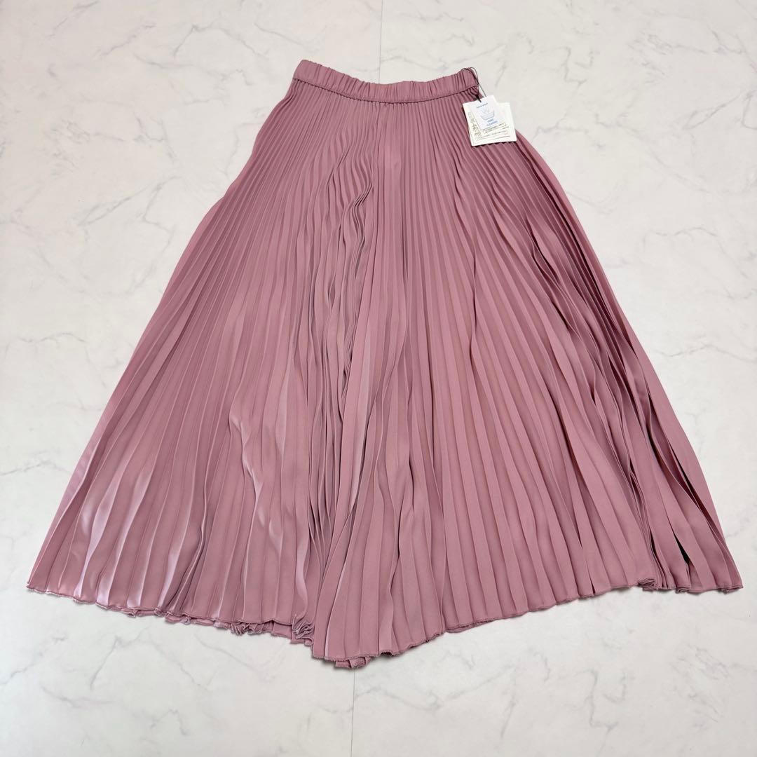 タグ付新品未使用 priority シフォン プリーツガウチョパンツ ピンク