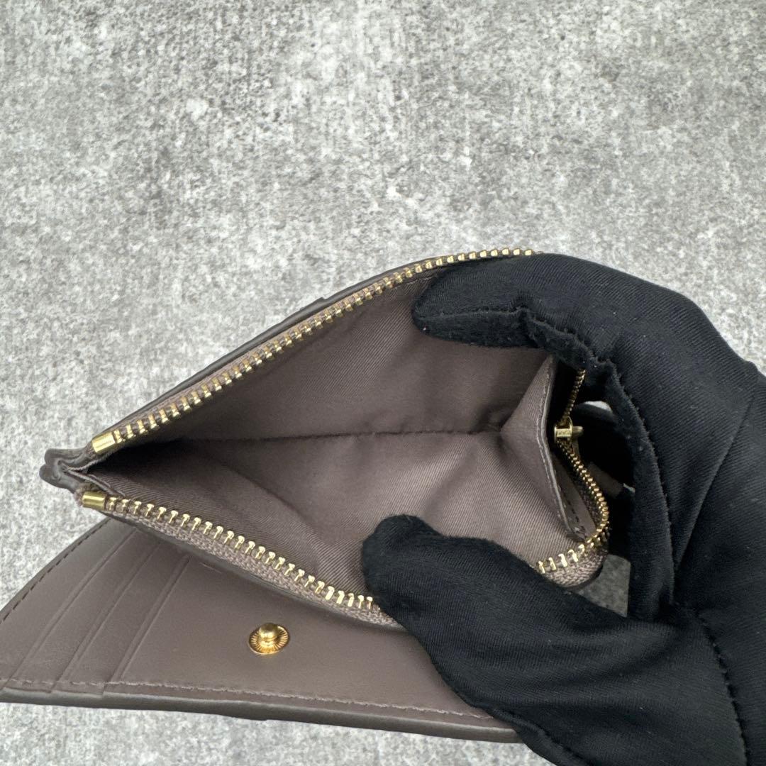 極美品　トリーバーチ　マックグロー　コンパクトウォレット　グレージュ