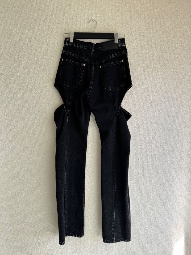 パンツ WASHED DENIM HOLLOWED OUT PANTS