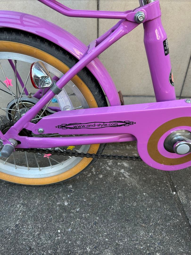 子供用自転車 パープル　紫　16インチ　補助輪付　神奈川・東京　女の子