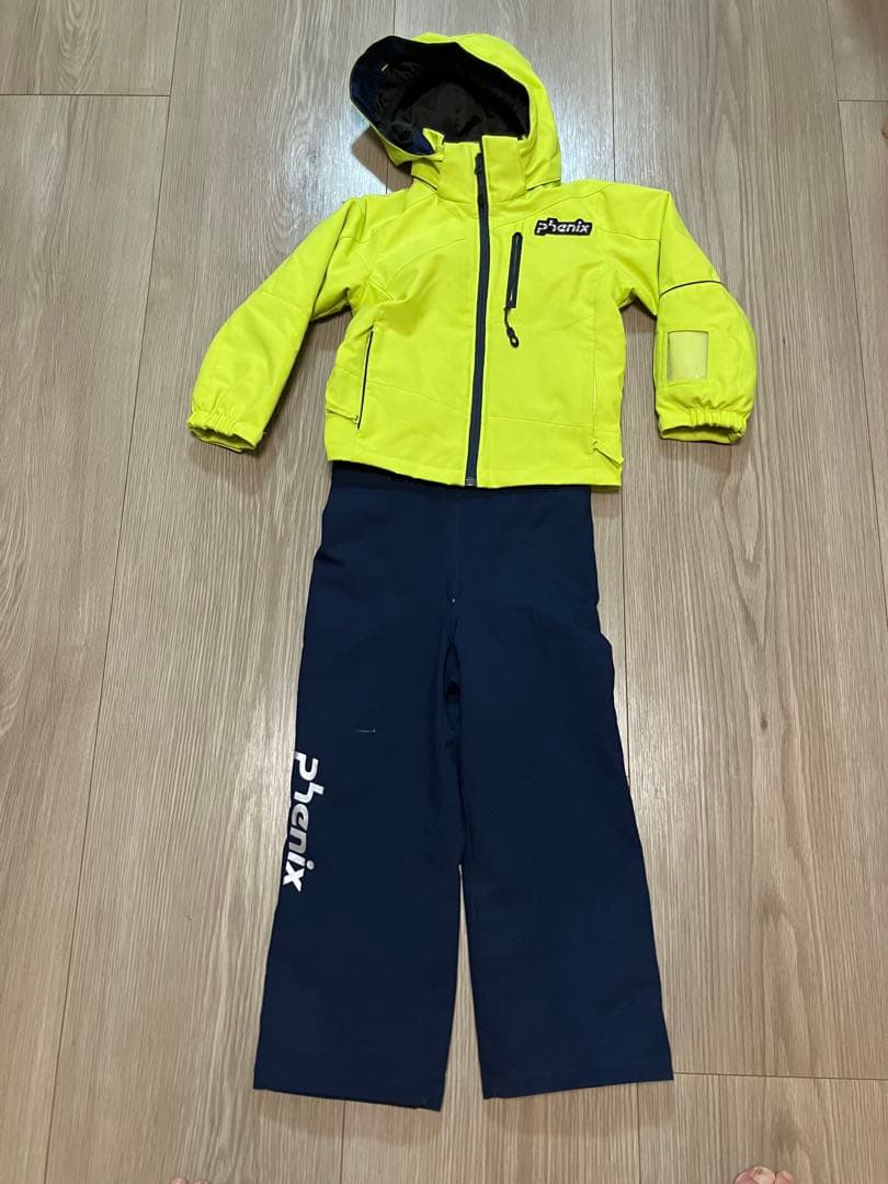 【PHENIX_フェニックス】黄緑色 スキーウェア 110cm