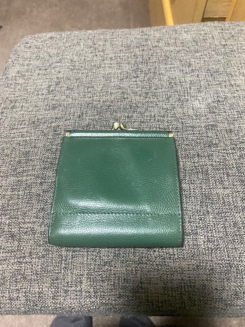 【美品】イルビゾンテ 二つ折り がま口 財布 グリーン