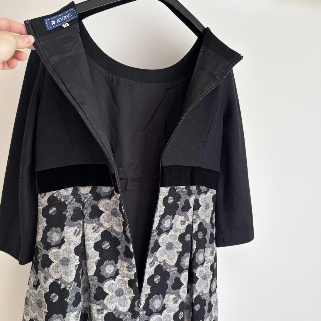 美品★ M'S GRACY エムズグレイシー 花柄 ワンピース リボン 38