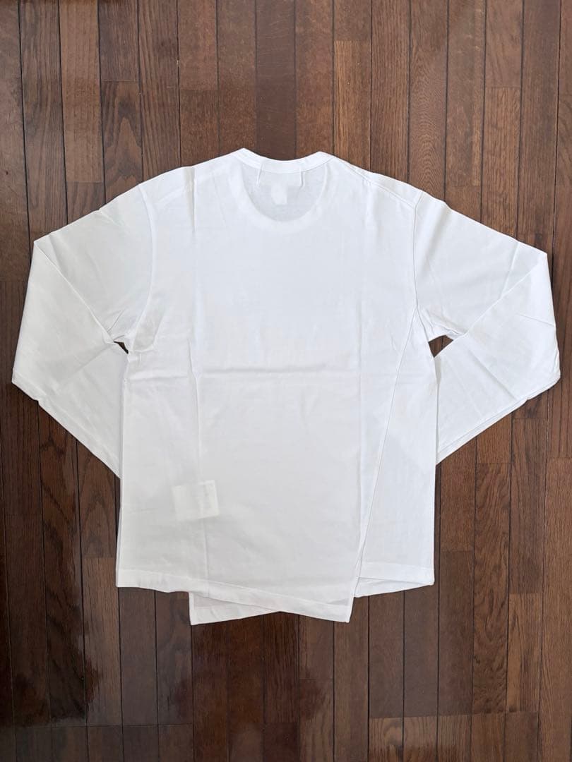 中古美品 コムデギャルソンシャツ×ラコステ ねじれTシャツ 白 XL 送料込