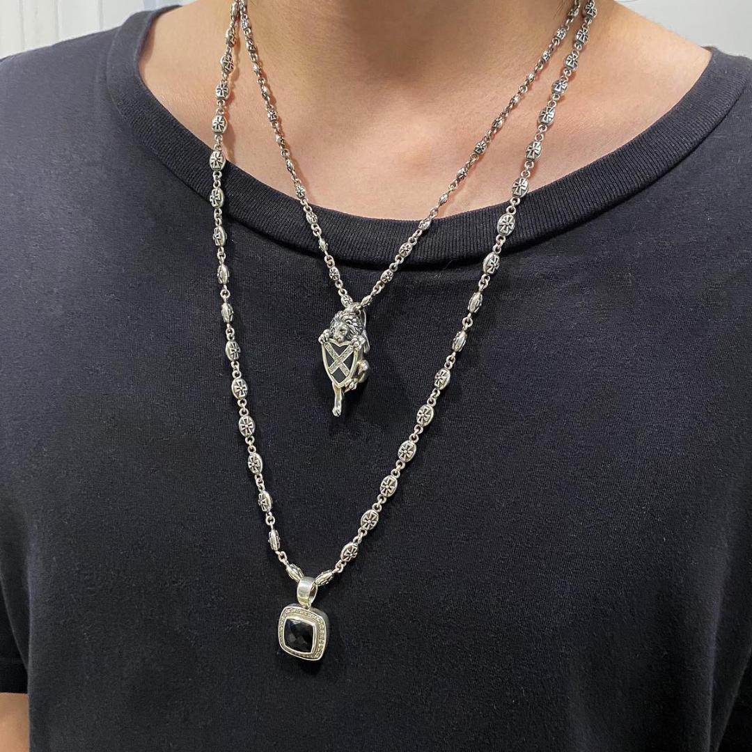 定価8.4万・新品★ジャスティンデイビス クロスネックレス（シャイニー・70cm
