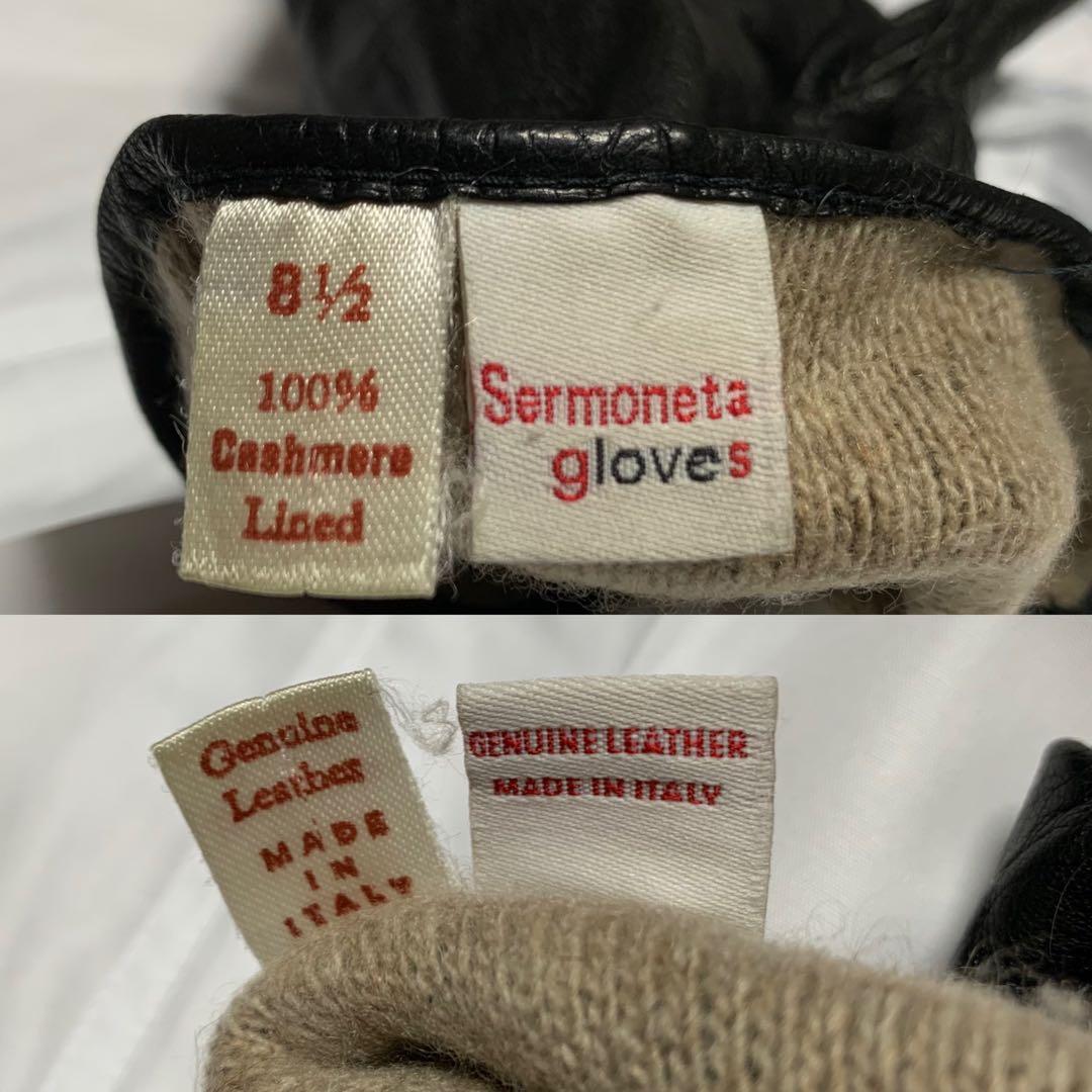 Sermoneta gloves 革手袋 レザーグローブ カシミヤ イタリア製
