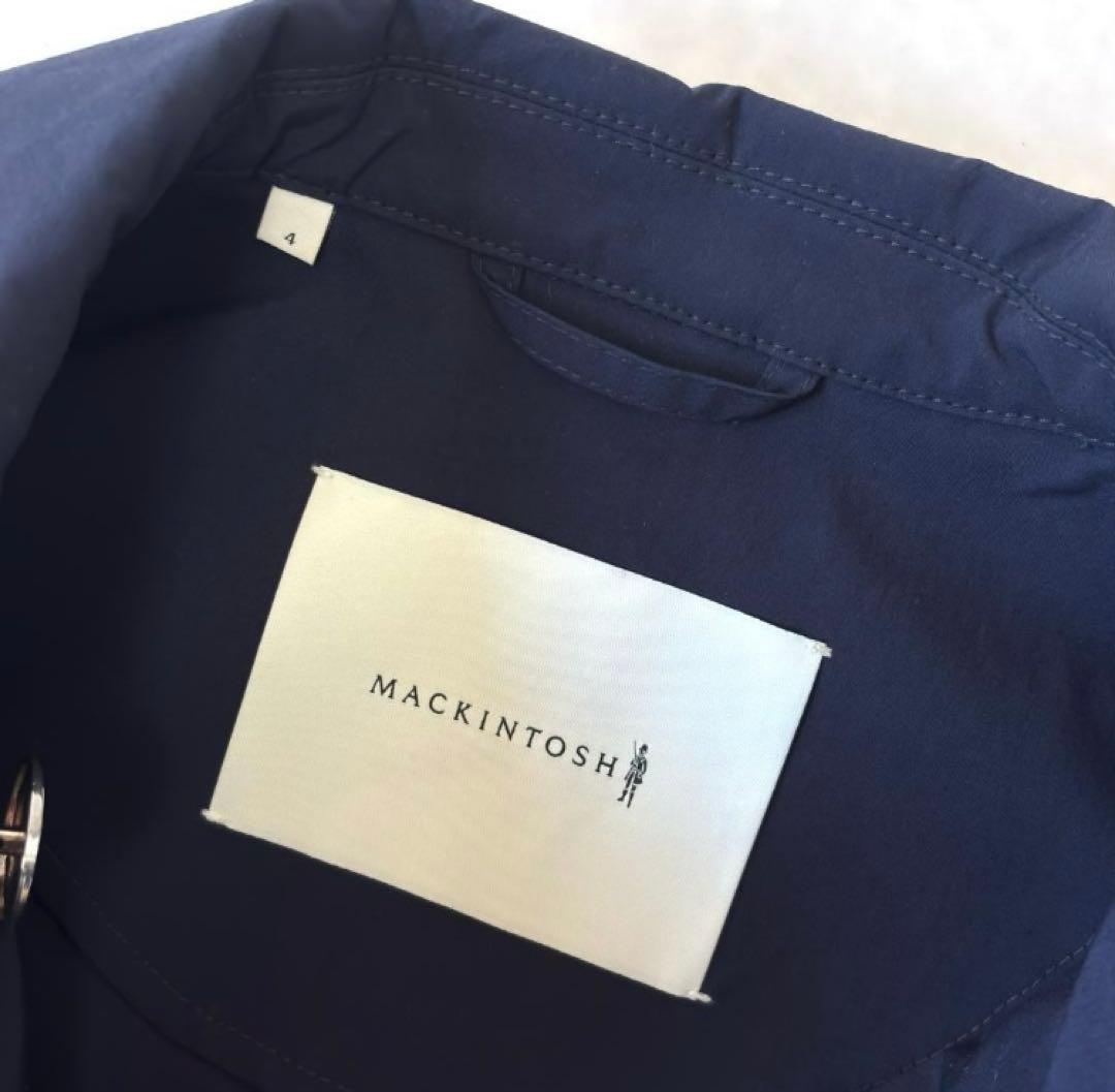【美品】マッキントッシュ ハンビー　ダブル ステンカラーコート 紺 サイズ4