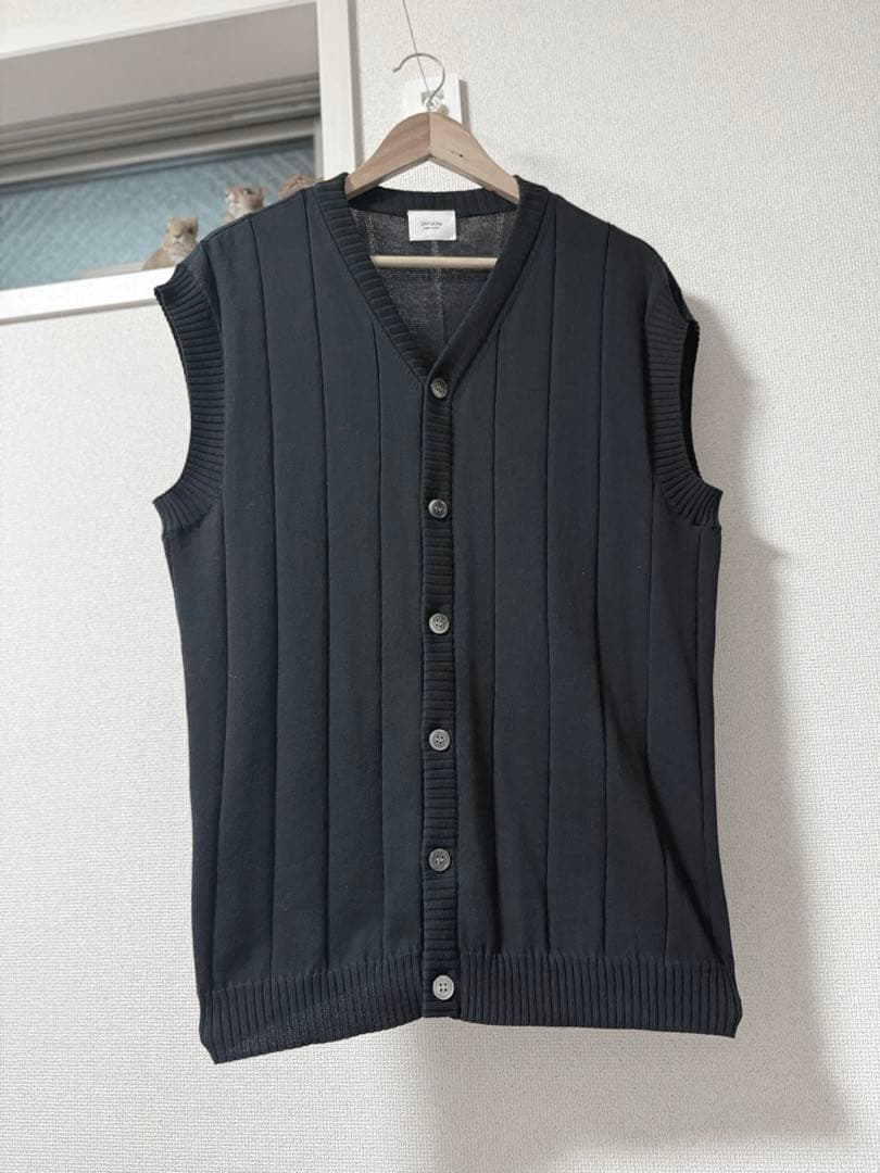 トップス <UNFOLK>Giza cotton vneck knit vest