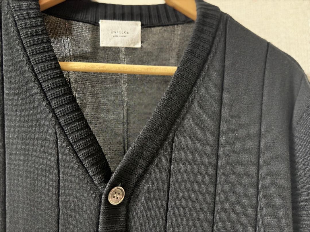 トップス <UNFOLK>Giza cotton vneck knit vest