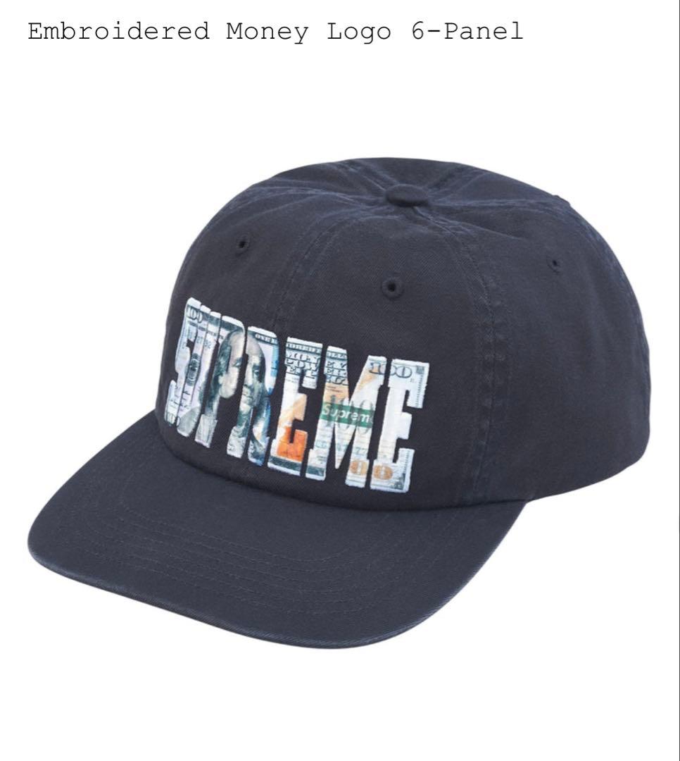supreme Embroidered Money Logo 6-Panel 紺