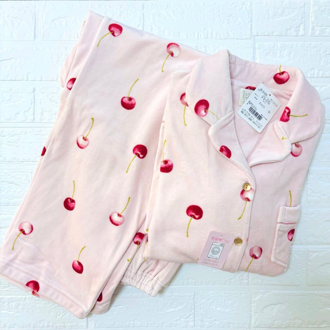 新品 ナルエー ムーンタン スノースムージー チェリーパジャマ M〜L ピンク冬