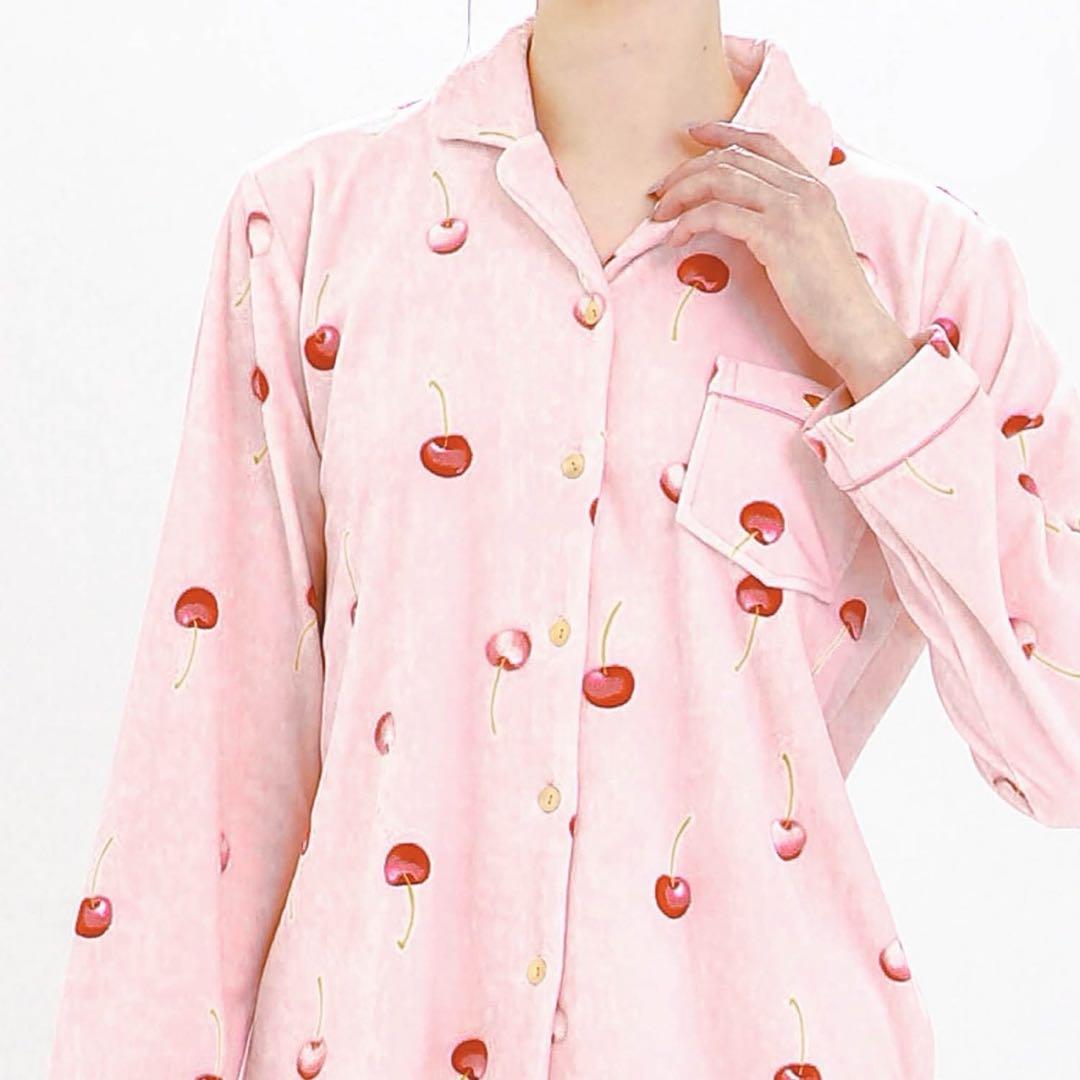新品 ナルエー ムーンタン スノースムージー チェリーパジャマ M〜L ピンク冬