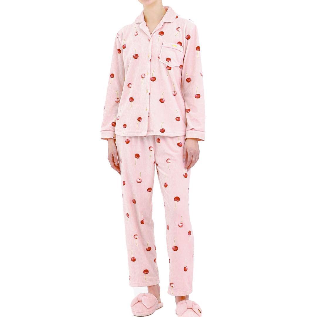 新品 ナルエー ムーンタン スノースムージー チェリーパジャマ M〜L ピンク冬