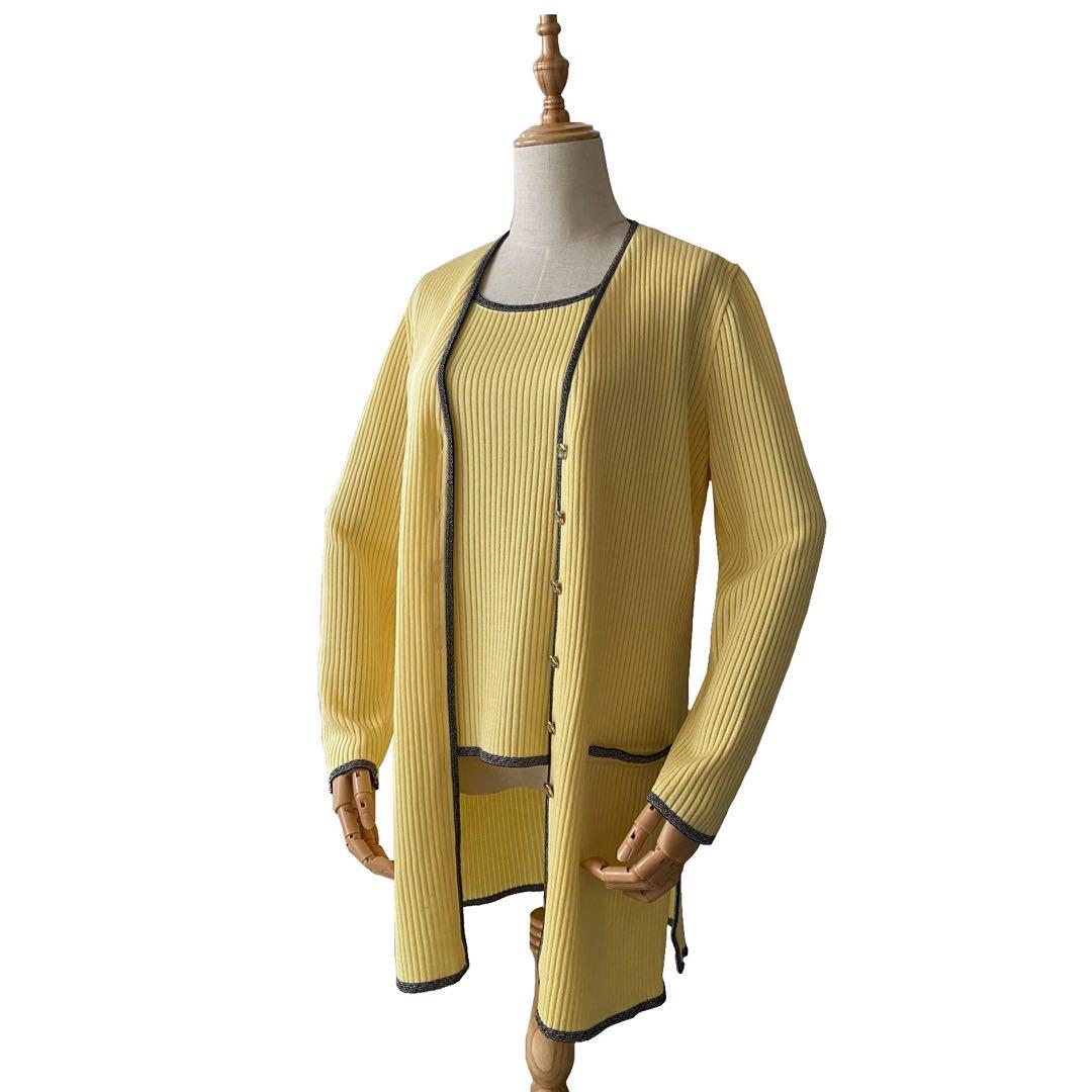 美品 ESCADA エスカーダ アンサンブル ニット カーディガン 38