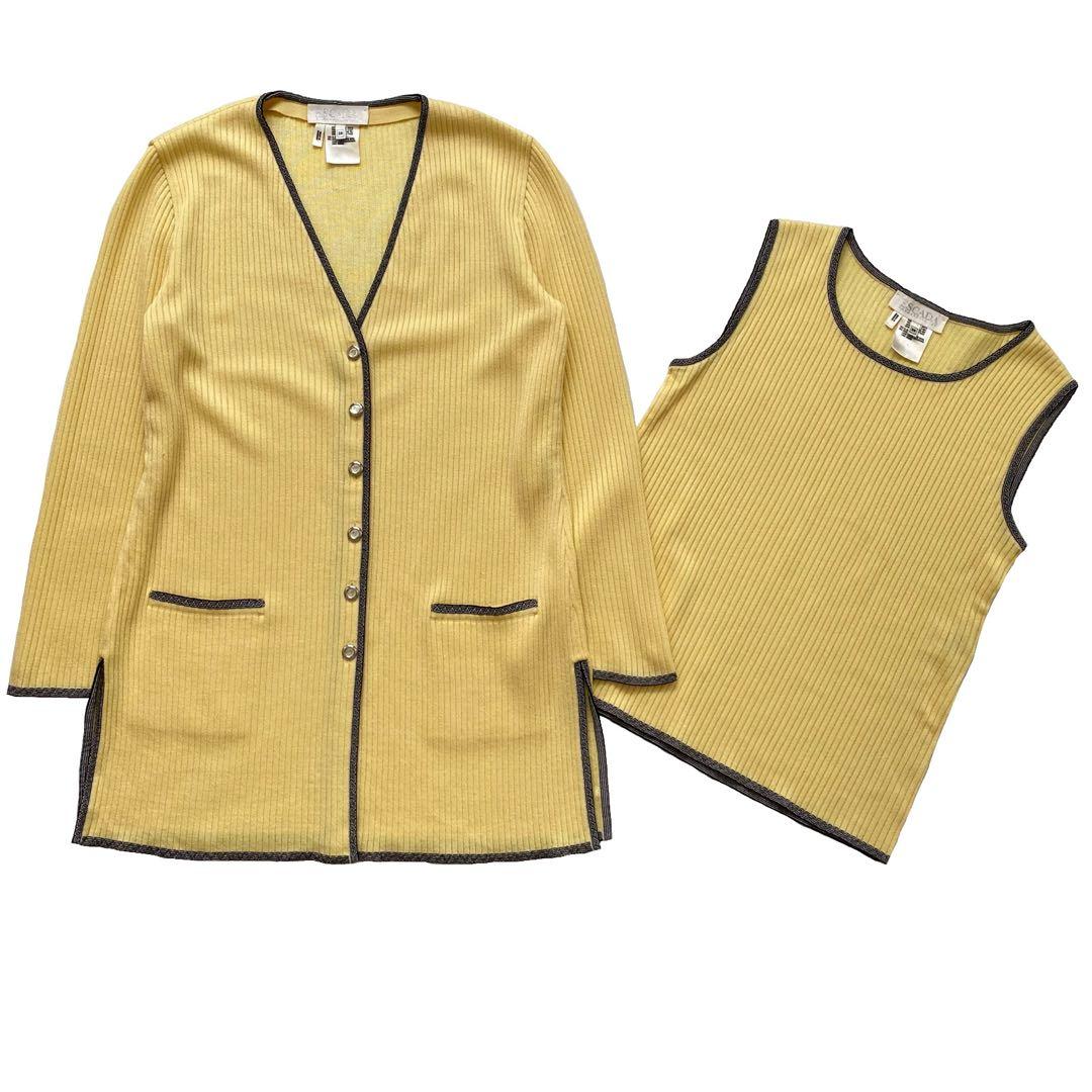 美品 ESCADA エスカーダ アンサンブル ニット カーディガン 38