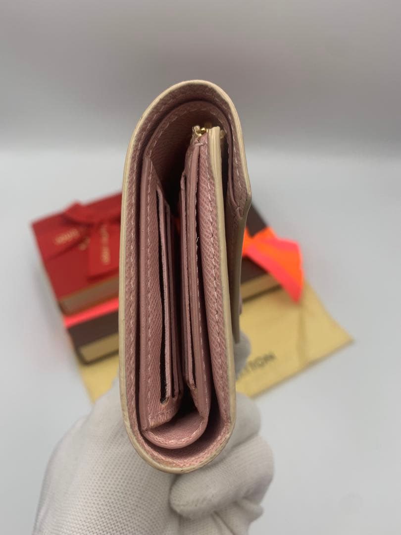 【美品】 ルイヴィトン 財布 ダミエ アズール ヴィクトリーヌ ローズバレリーヌ
