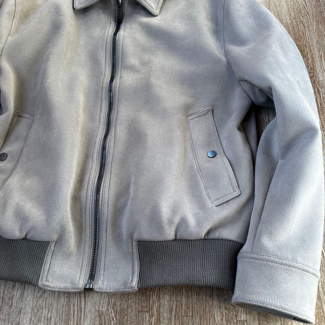 ZARA フェイクスウェードジャケット　ライトグレー　L
