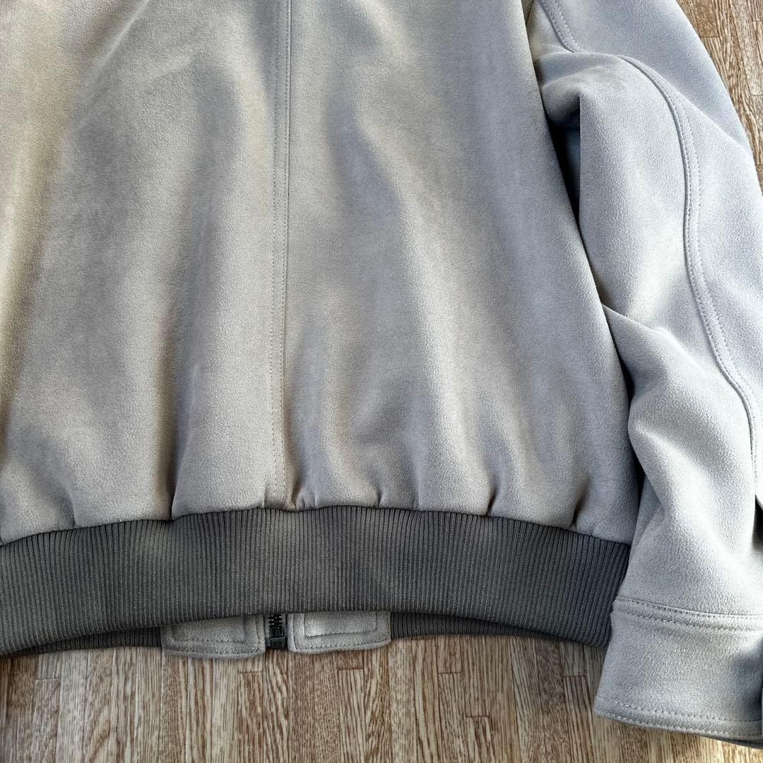 ZARA フェイクスウェードジャケット　ライトグレー　L