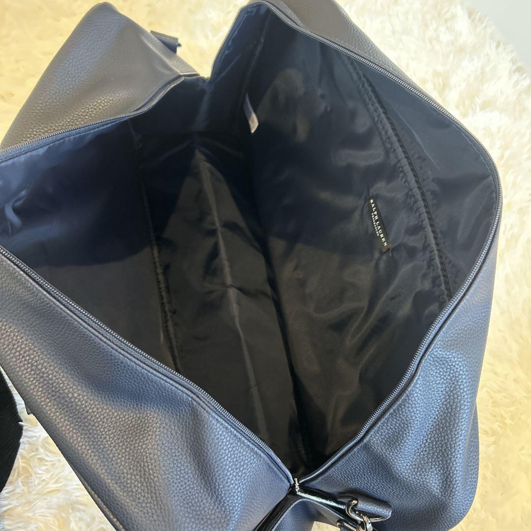 新品⭐︎ラルフローレン ボストンバッグ 大型 ネイビー 型押しロゴ 限定
