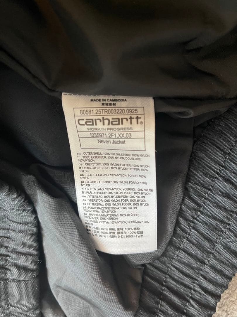 完売Carhartt Neven Jacket Black Graphite M