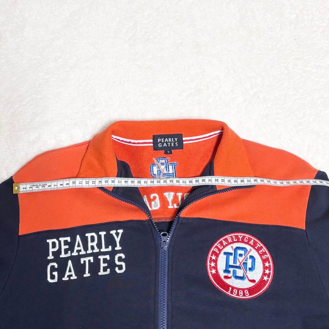 PEARLY GATES ブルゾン　フルジップジャケット　ネイビー×オレンジ　7
