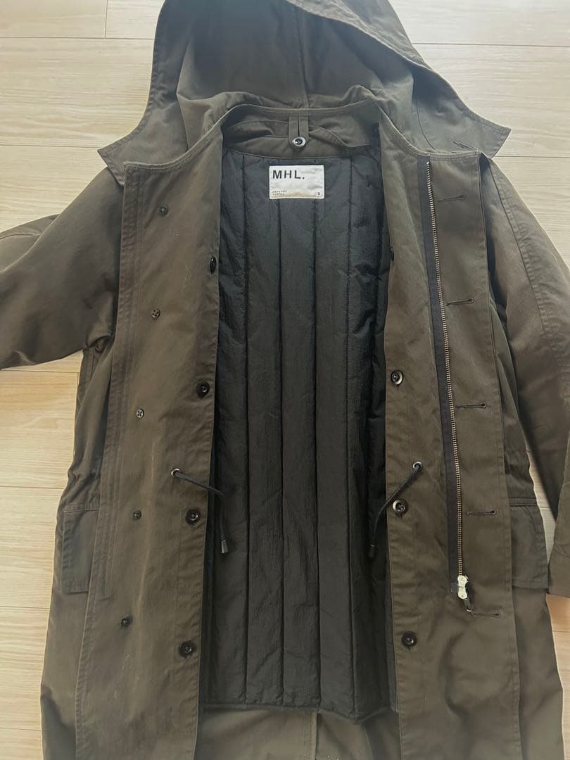 美品 MHL.キルトライナー付ブルゾン VINTAGE COTTON NYLON