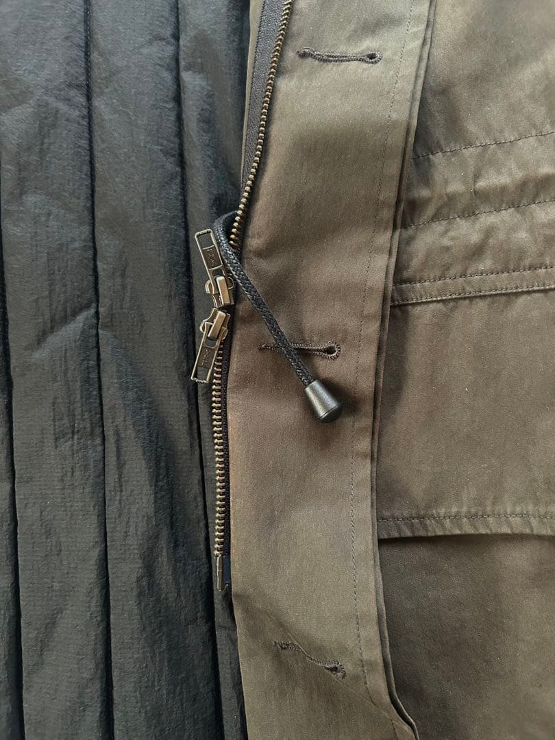 美品 MHL.キルトライナー付ブルゾン VINTAGE COTTON NYLON