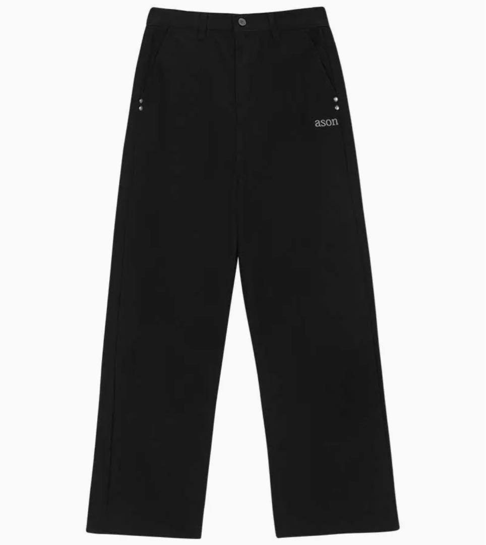 【新品】ブラック ストレートデニムパンツ as on ason 当日発送